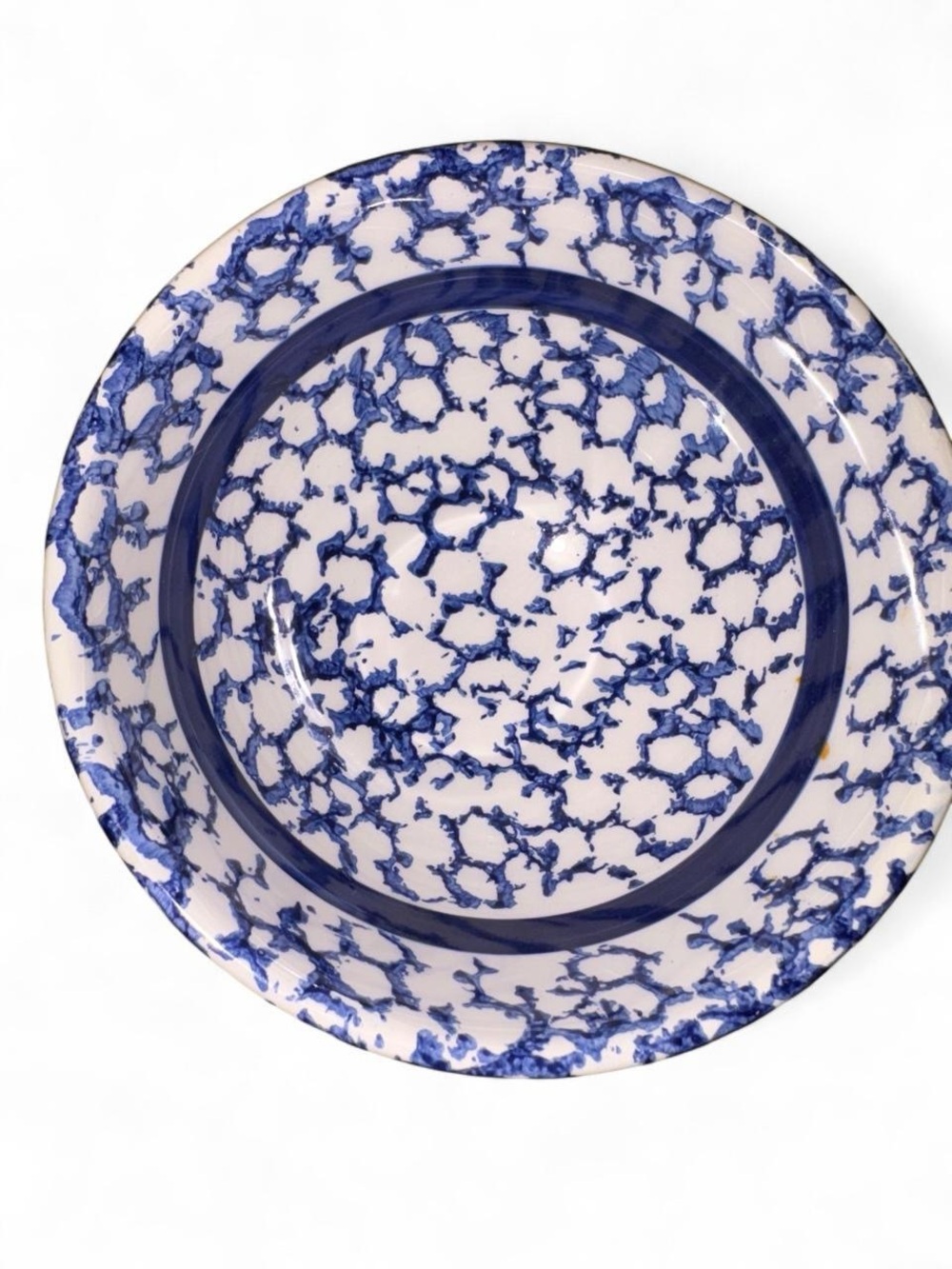 La Primula Spongewear Bowl Blue Splatter Ceramic Dinner Plate - Home Dining